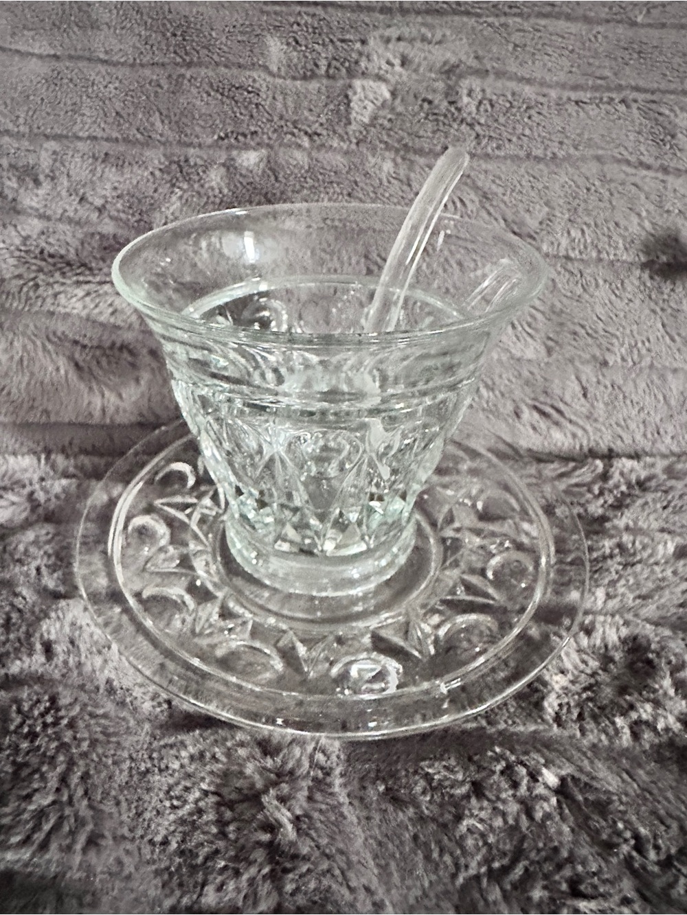 Mayo Mayonnaise Bowl with Under Plate American Brilliant Cut Glass Crystal